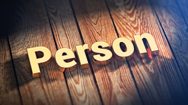 Word Person on wood planks — Stock Photo, Image