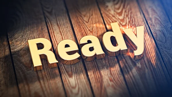 Word Ready on wood planks — Stock Photo, Image