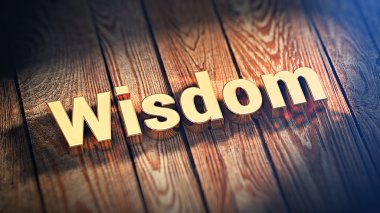 Word bilgelik ahşap plakalar üzerinde