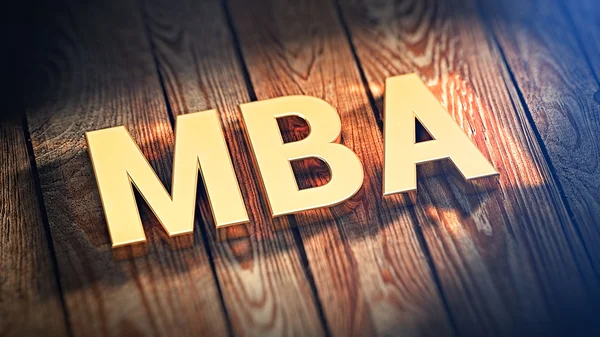 Acronym MBA on wood planks — Stock Photo, Image