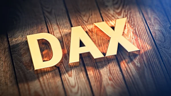 나무 판자에 약어 Dax — 스톡 사진