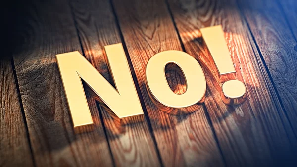 Word No on wood planks — Stock Photo, Image