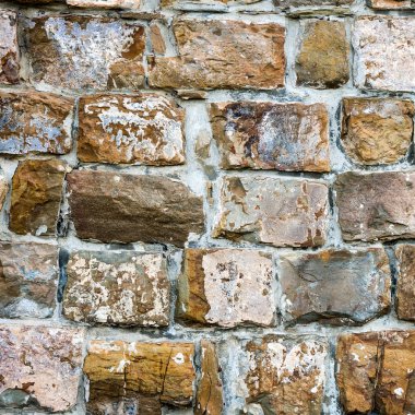 Büyük taş duvar tuğla doku