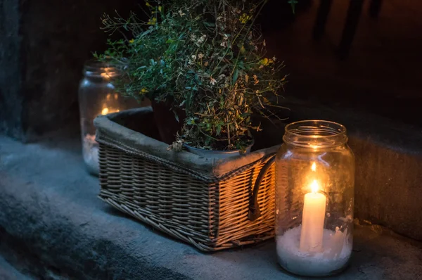 Candles on the window-ledge