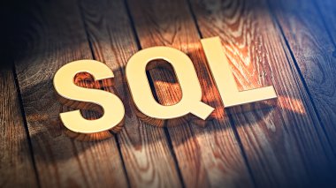 Acronym SQL on wood planks clipart