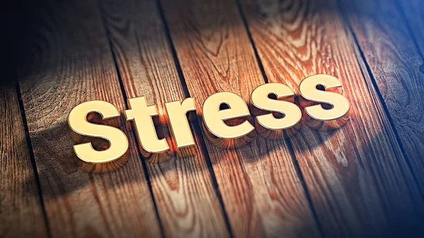 Parola Stress su assi di legno — Foto Stock