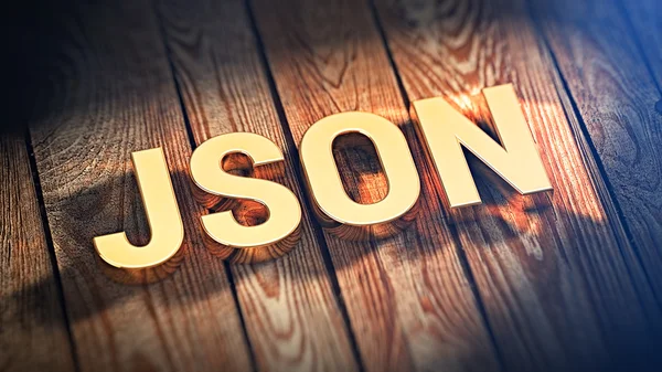 Förkortningen Json på trä plankor — Stockfoto