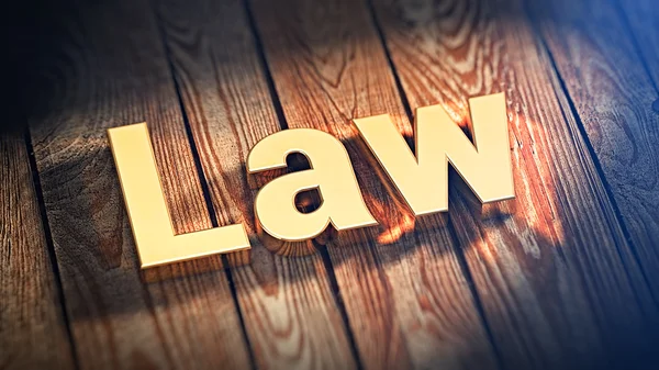 Word Law on wood planks — Stock Photo, Image