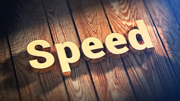 Word Speed on wood planks — Stock Photo, Image