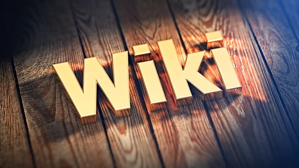 Λέξη Wiki σε ξύλινες σανίδες Φωτογραφία Αρχείου