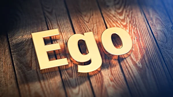 Word Ego on wood planks — Stock Photo, Image