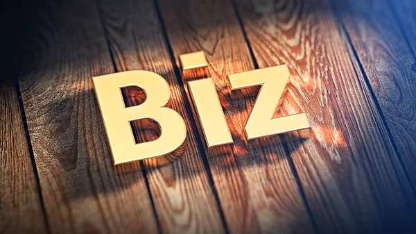 Word Biz on wood planks — Stock Photo, Image