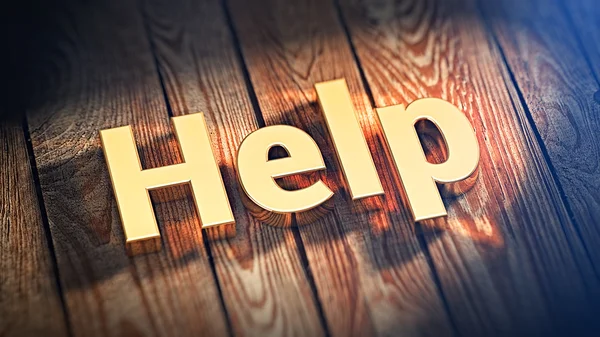 Word Help on wood planks — Stock Photo, Image