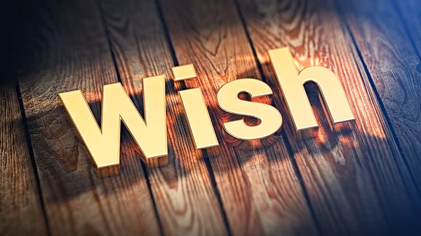 Word Wish pada papan kayu — Stok Foto