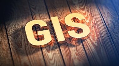 Kısaltma CBS ahşap plakalar üzerinde