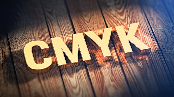 Acronym CMYK on wood planks — Stock Photo, Image