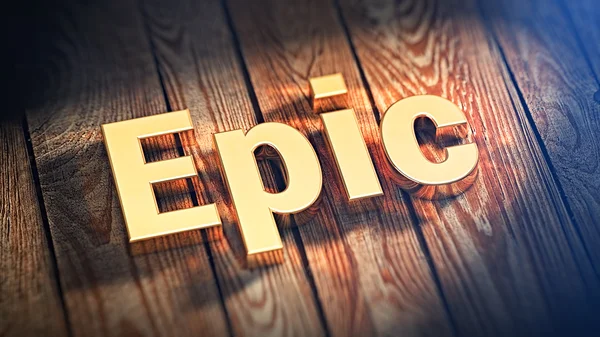 Word Epic op houten planken — Stockfoto