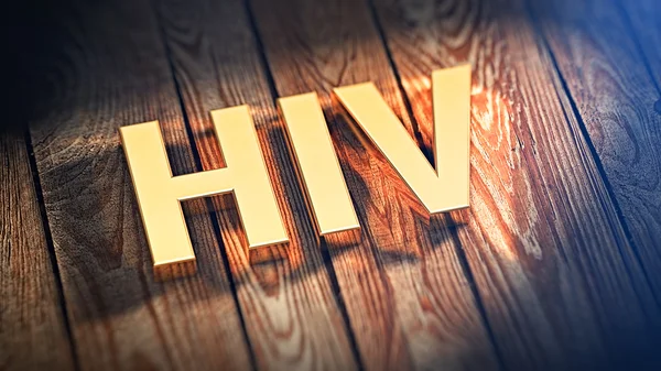 Acroniem Hiv op houten planken — Stockfoto