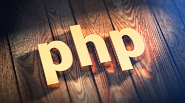 Ahşap plakalar üzerinde kısaltma Php