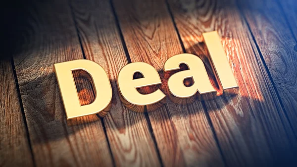 Word Deal su assi di legno — Foto Stock