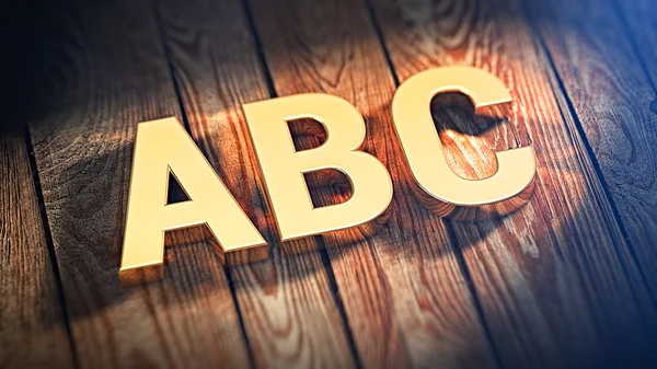 Palabra ABC sobre tablones de madera —  Fotos de Stock