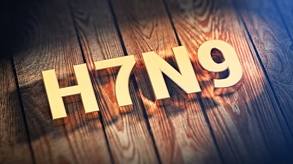 Förkortningen H7n9 på trä plankor — Stockfoto