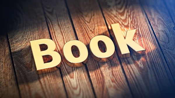 Word Book on wood planks — Stock Photo, Image