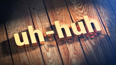 Hı-hı ahşap plakalar üzerinde kelime