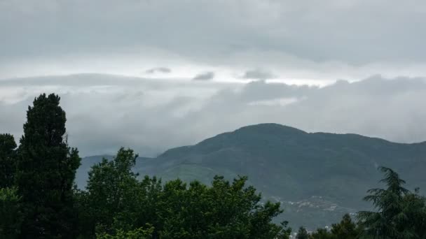Zeitraffer Regen Über Bergen Der Nähe Von Tivat Montenegro — Stockvideo