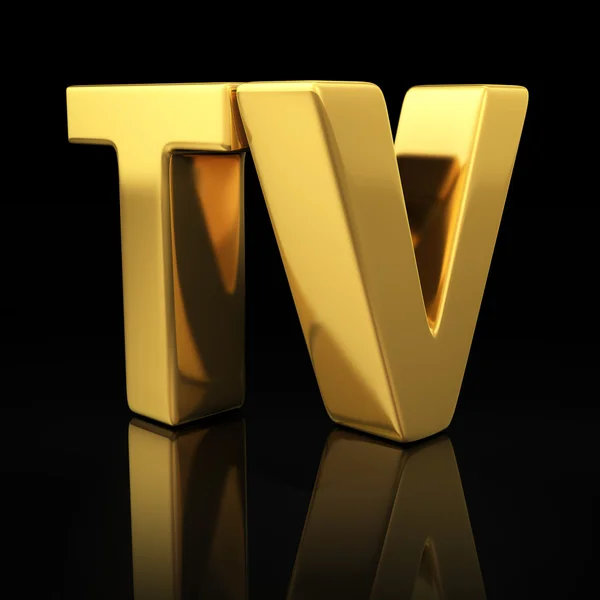 TV gouden brieven — Stockfoto