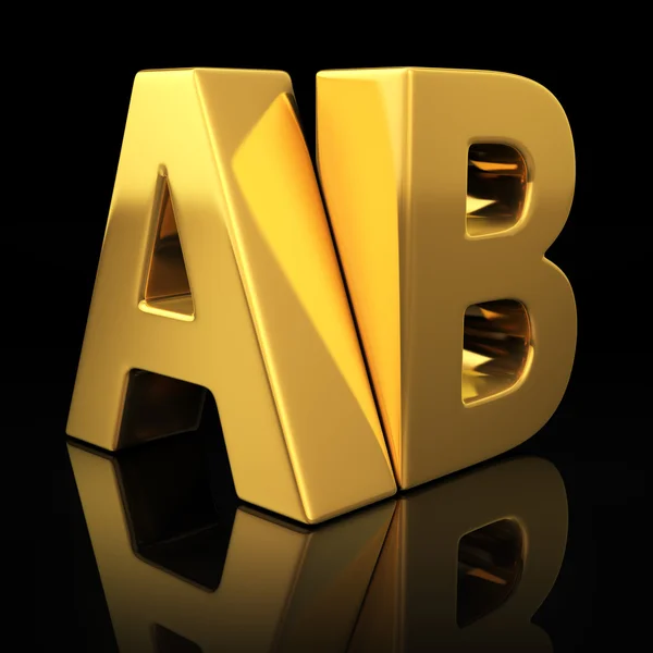 Золотые буквы АВ — стоковое фото