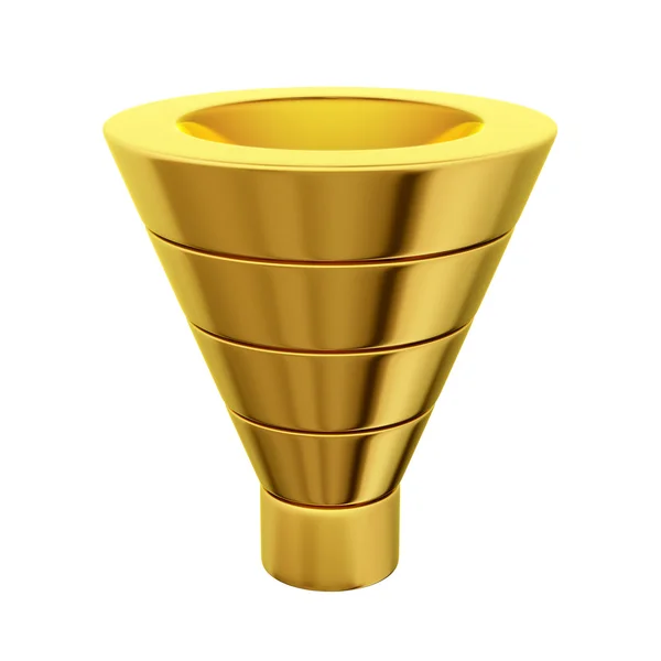 Gold sales funnel — Stock Photo, Image