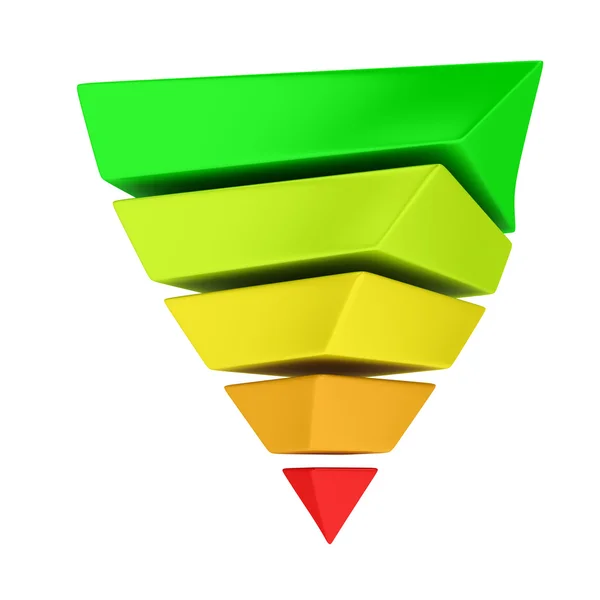 Umgekehrte Pyramide mehrfarbig — Stockfoto
