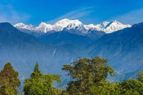 De mening van de berg van de Kangchenjunga — Stockfoto