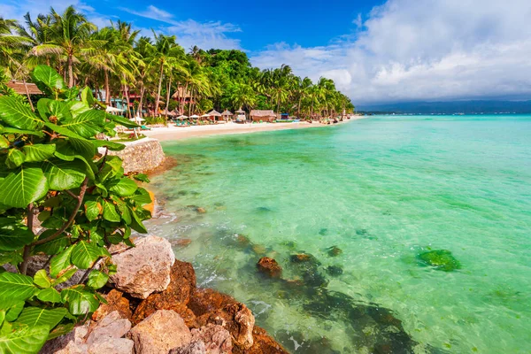 Boracay Ilha Praia Vista Panorâmica Aérea Nas Filipinas — Fotografia de Stock