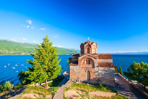 Saint John Kaneo Macedonian Orthodox Church Kaneo Beach Lake Ohrid — Stock Photo, Image