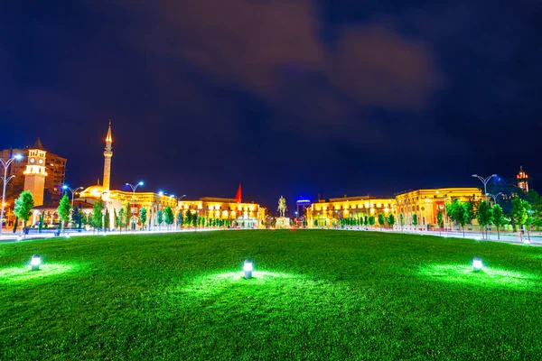 Praça Skanderbeg Sheshi Skenderbej Praça Principal Centro Cidade Tirana Albânia — Fotografia de Stock