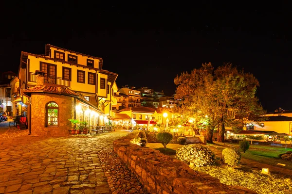 Ohrid Casco Antiguo Por Noche Macedonia Del Norte — Foto de Stock