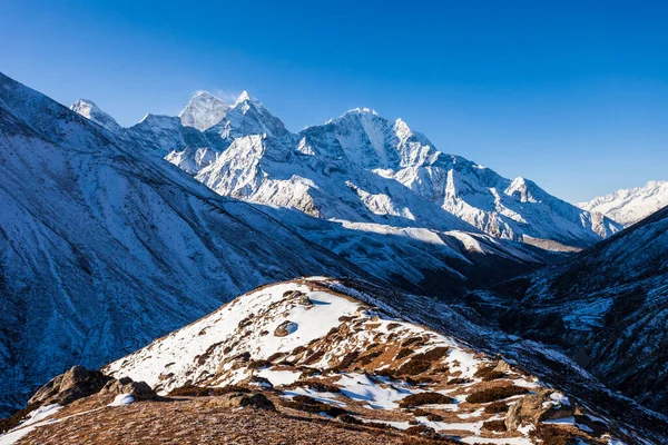 Thamserku Kangtega Mountain Landscape Everest Khumbu Region Himalaya Nepal — Stock Photo, Image