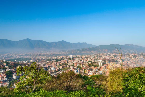 Kathmandu Aerial Panoramic View Swayambhunath Temple Viewpoint Kathmandu Capital Largest — Stock Photo, Image