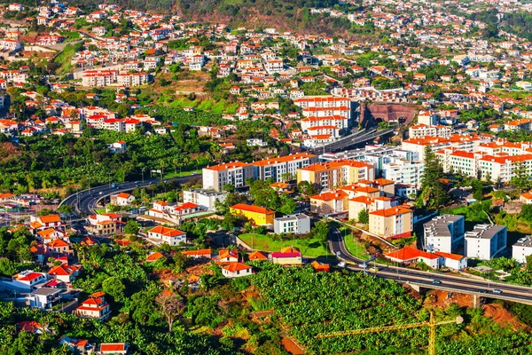 Funchal City Aerial Panoramic View Funchal Capital Largest City Madeira — Stock Photo, Image