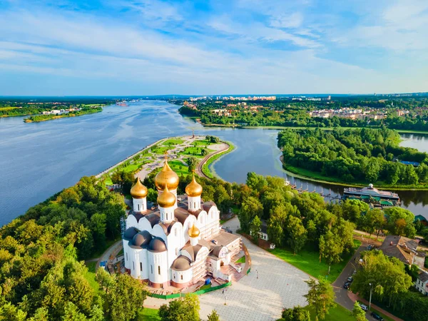 Catedral Asunción Vista Panorámica Aérea Uspensky Sobor Ciudad Yaroslavl Anillo —  Fotos de Stock