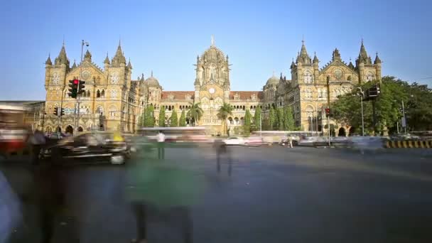 Chhatrapati Shivaji Terminus timelapse — Stock Video