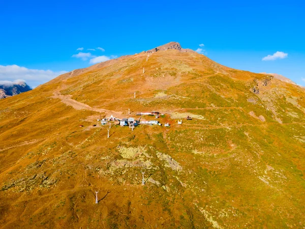 Stanice Lanovky Chegetské Hoře Která Nachází Naproti Hoře Elbrus Kavkaze — Stock fotografie