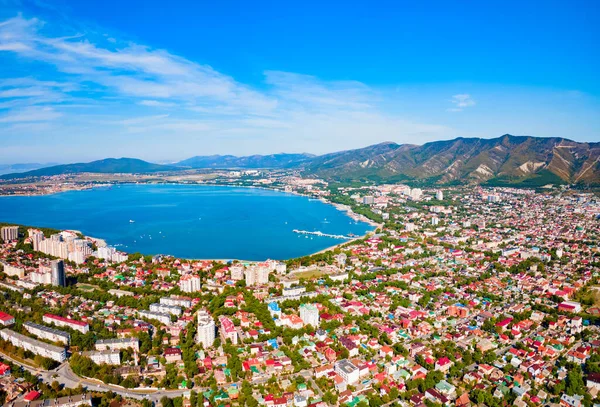 Vista Panorámica Aérea Del Puerto Gelendzhik Gelendzhik Una Ciudad Turística —  Fotos de Stock