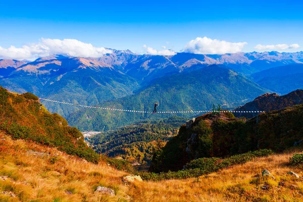 Suspension Bridge Rose Peak Mountain Station Sochi Resort City Krasnodar — Stock Photo, Image