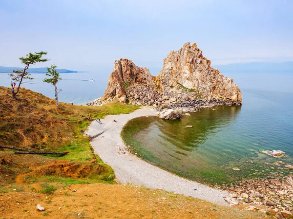 Shamanka Shamans Rock Sur Lac Baikal Près Khuzhir Île Olkhon — Photo