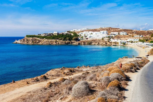 Agios Stefanos Strand Het Eiland Mykonos Cycladen Griekenland — Stockfoto