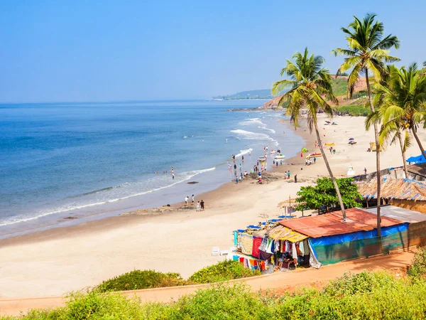 Kuzey Goa Hindistan Daki Vagator Veya Özran Sahili Panoramik Manzarası — Stok fotoğraf