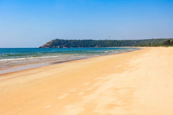 Belleza Playa Solitaria Con Arena Amarilla Goa India — Foto de Stock